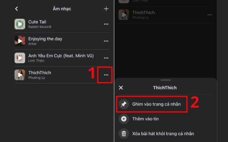 Chọn Ghim vào trang cá nhân